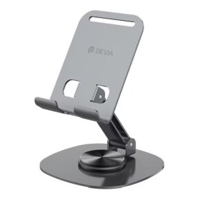 360 DEVIA Sulankstomas stovas mobiliam telefonui/planšetui grey 360 DEVIA Sulankstomas stovas mobiliam telefonui/planšetui grey