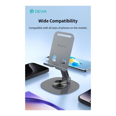 360 DEVIA Sulankstomas stovas mobiliam telefonui/planšetui grey 6 360 DEVIA Sulankstomas stovas mobiliam telefonui/planšetui grey 6