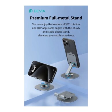360 DEVIA Sulankstomas stovas mobiliam telefonui/planšetui grey 2 360 DEVIA Sulankstomas stovas mobiliam telefonui/planšetui grey 2