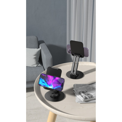 360 DEVIA Sulankstomas stovas mobiliam telefonui/planšetui black 8