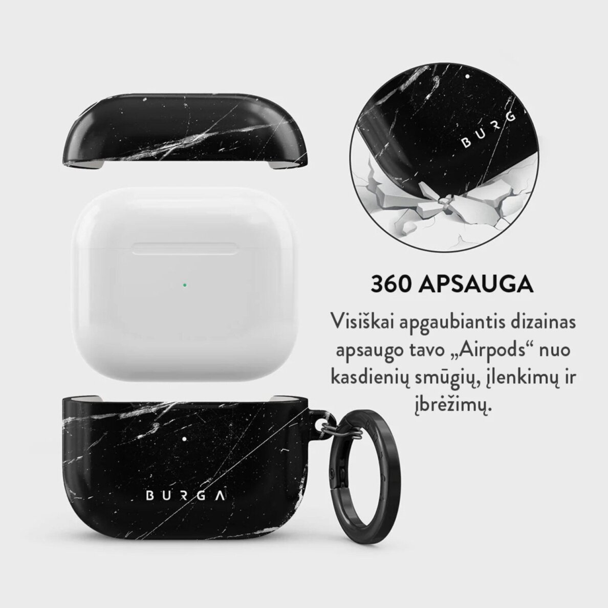 Airpods 3 Noir Origin BURGA dėklas 2