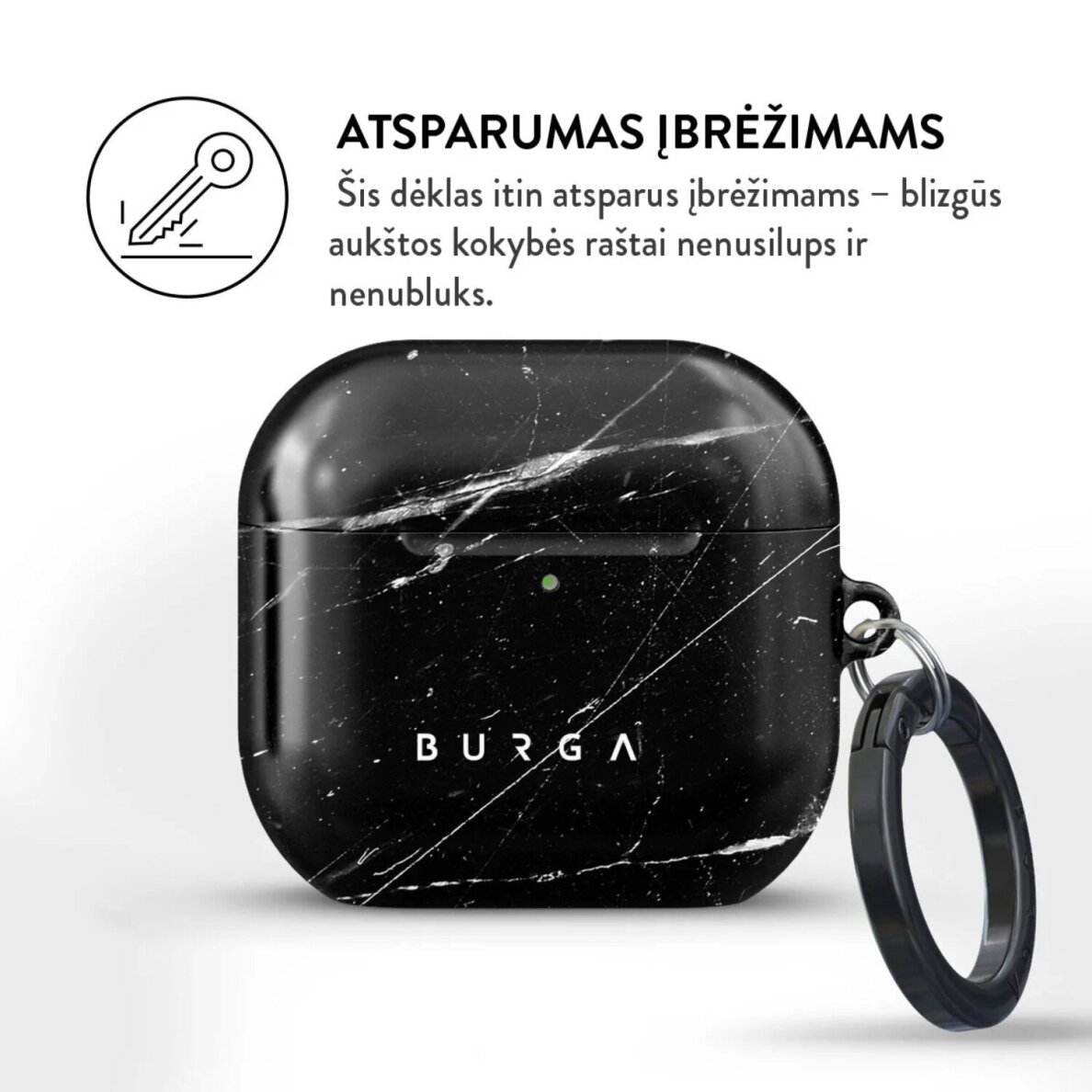 Airpods 4 Noir Origin BURGA dėklas 2