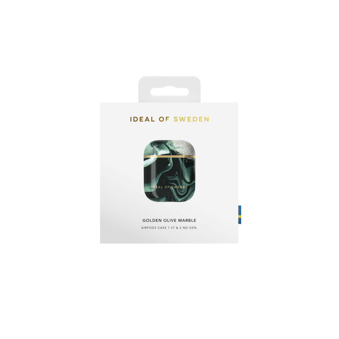 Airpods iDeal Of Sweden Golden Olive Marble dėklas 1