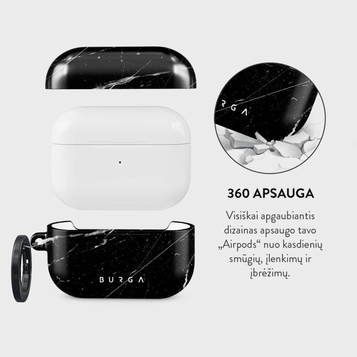 Airpods PRO 2 Noir Origin BURGA dėklas 1