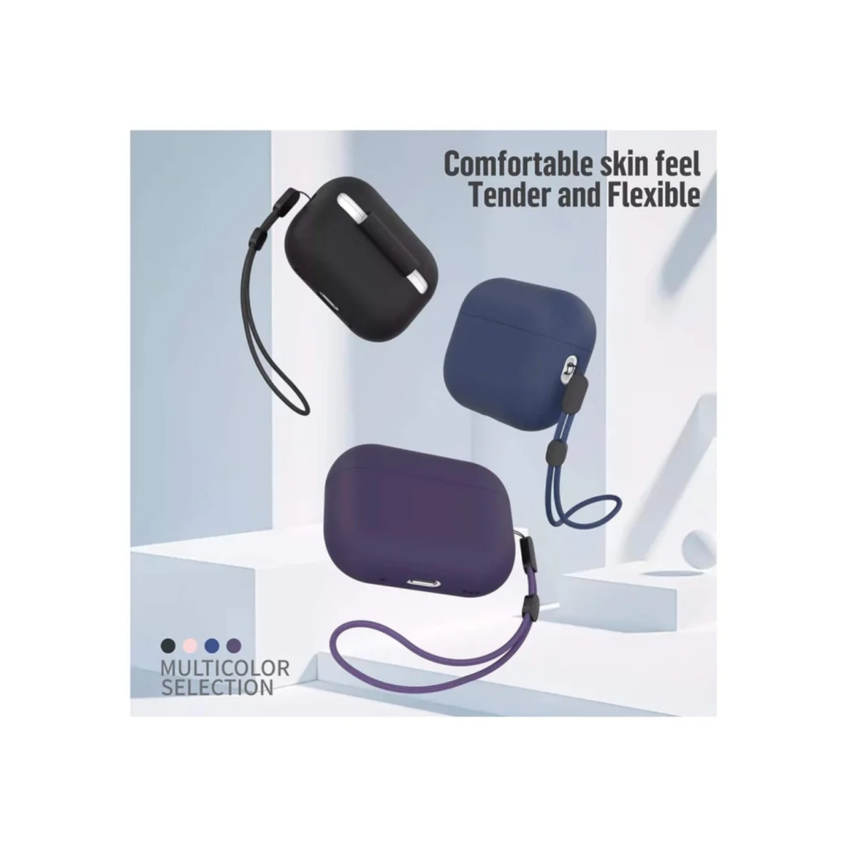 Airpods Pro 2nd Gen Mr. Monkey liquid silicone protect black dėklas 4