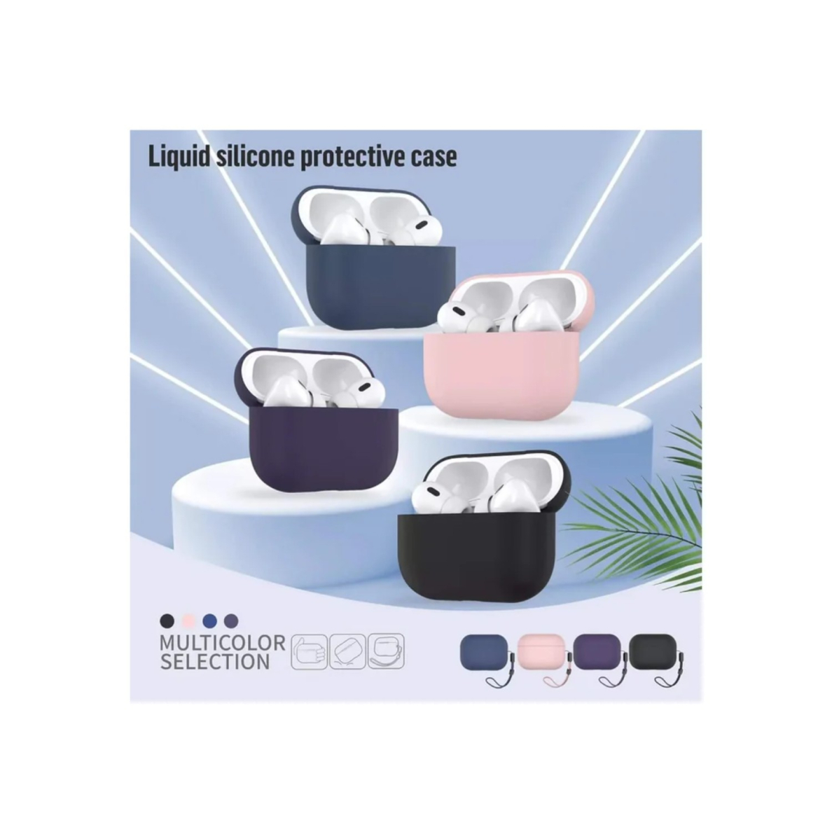Airpods Pro 2nd Gen Mr. Monkey liquid silicone protect purple dėklas 1