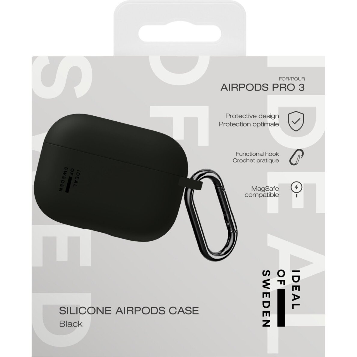 Airpods PRO 3 iDeal Of Sweden Silicone Black dėklas 3