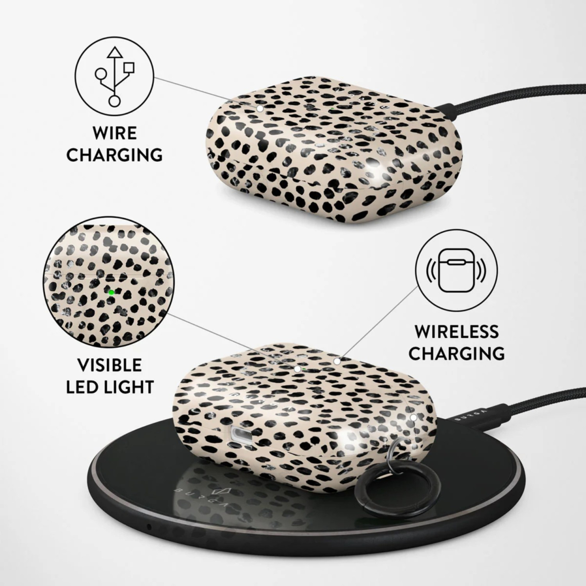 Airpods PRO Almond Latte BURGA dėklas 2