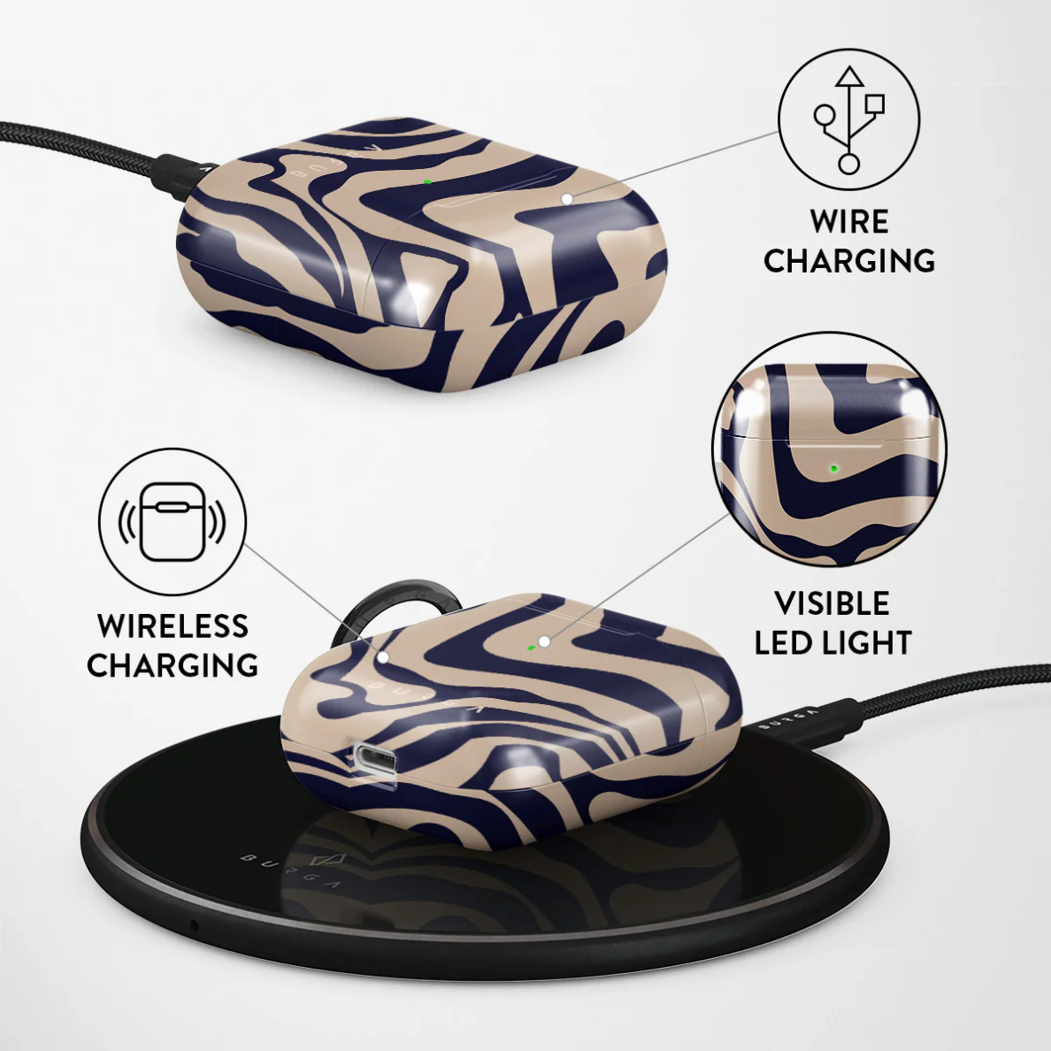 Airpods Vigilant BURGA dėklas 2