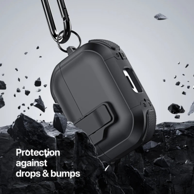 Airpods 4 DUX DUCIS Black PECP Series dėklas 3