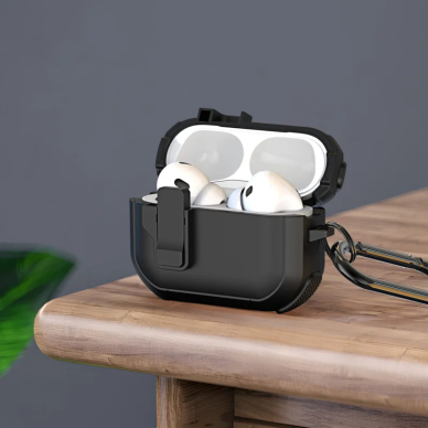 Airpods 4 DUX DUCIS Black PECP Series dėklas 5