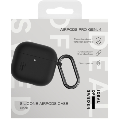 Airpods 4 iDeal Of Sweden Silicone Black dėklas 3