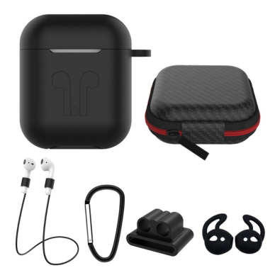 Airpods juodas 6IN1 dėklas