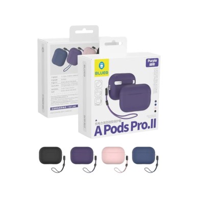 Airpods Pro 2nd Gen Mr. Monkey liquid silicone protect purple dėklas 5