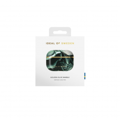 Airpods PRO iDeal Of Sweden Golden Olive Marble dėklas 2