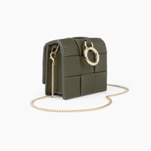 Airpods iDeal Of Sweden Bag Braided Mini Khaki dėklas 2