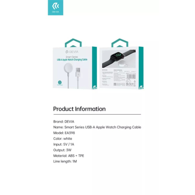 APPLE watch USB laidas DEVIA 2