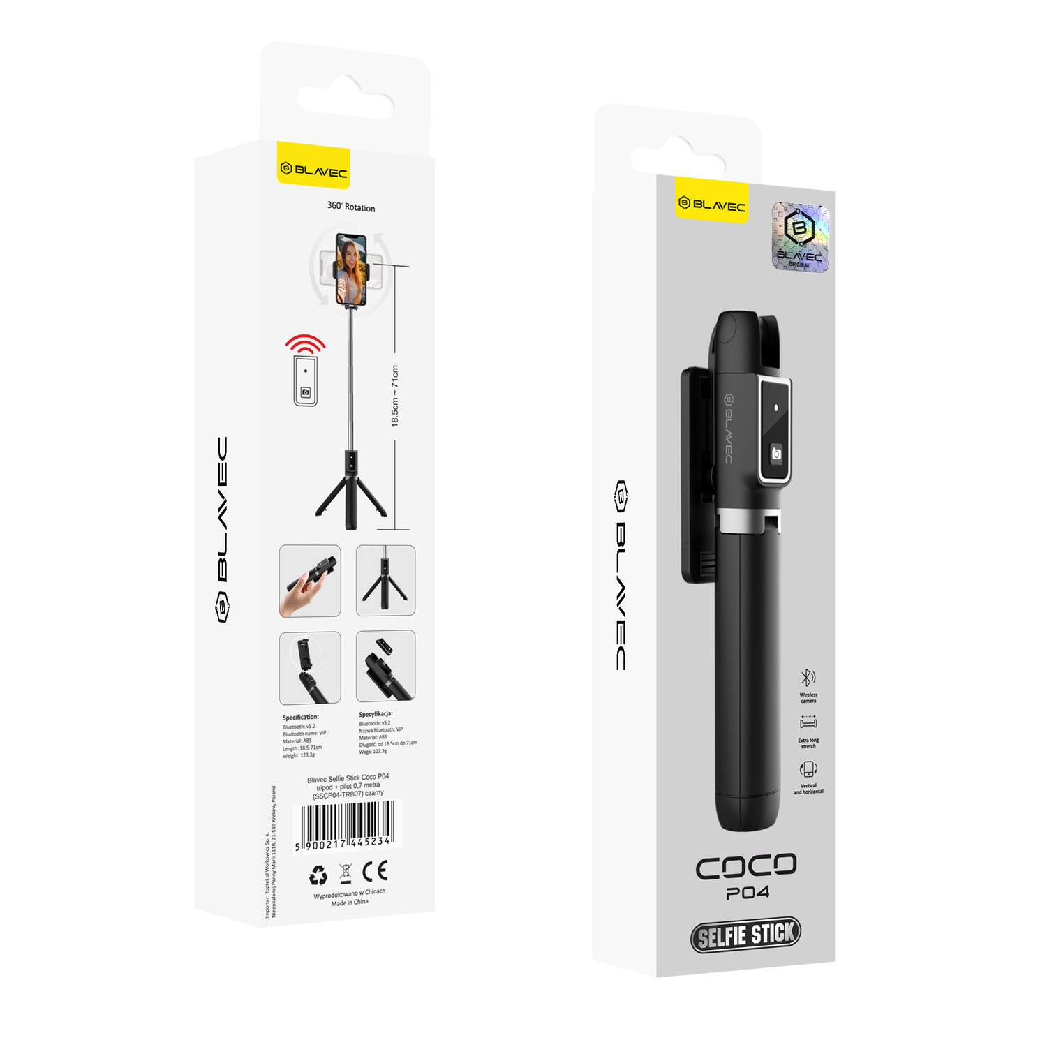 Asmenlazdė-stovas bluetooth black BLAVEC Coco P04 0,7m SSCP04-TRB07