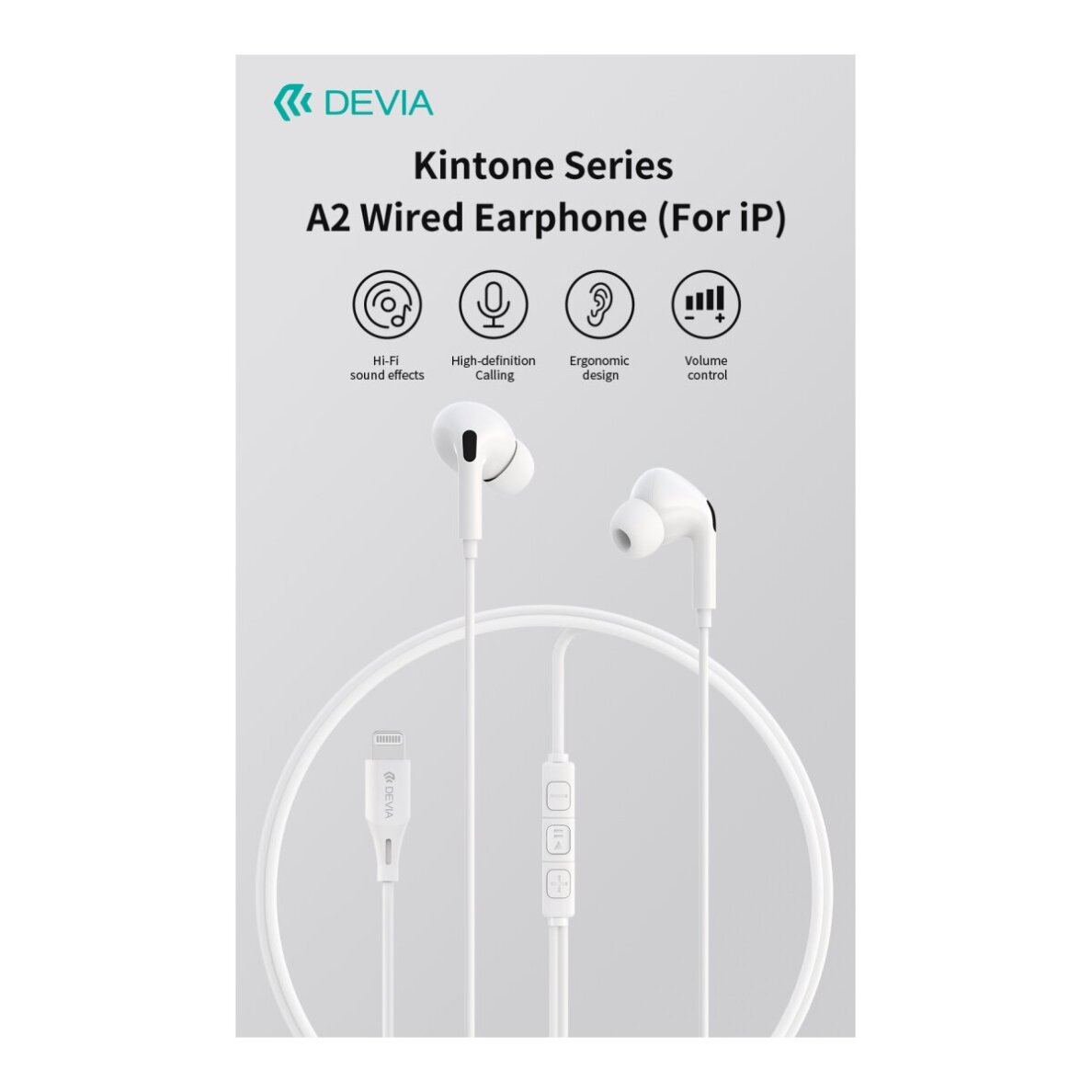 Ausinės su mikrofonu DEVIA Kintone Series A2 Lightning 3