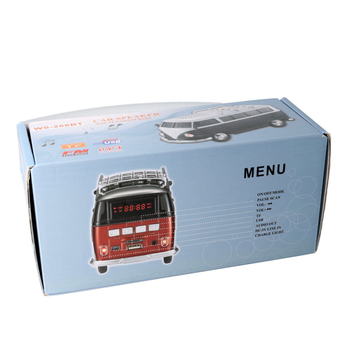 Automobilis-garsiakalbis raudonas WS-266BT 40016 4