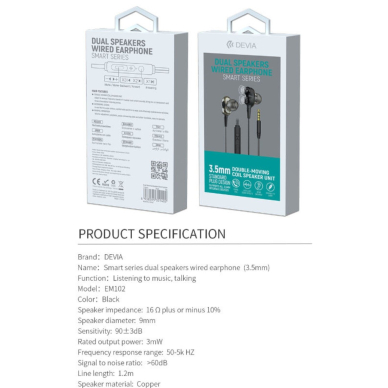 Ausinės su mikrofonu Dual speakers DEVIA 7
