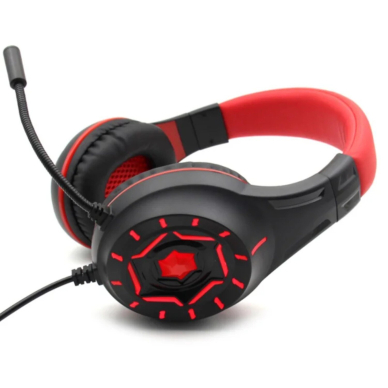 Ausinės su mikrofonu raudonos KOMC G315 30227 1