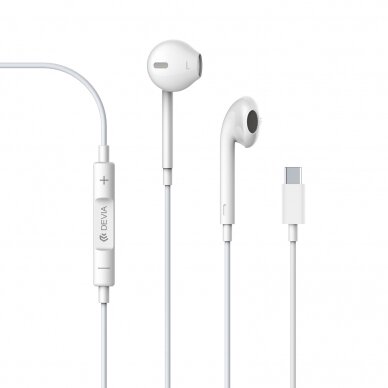 Ausinės su mikrofonu TYPE-C EARPODS DIGITAL DEVIA