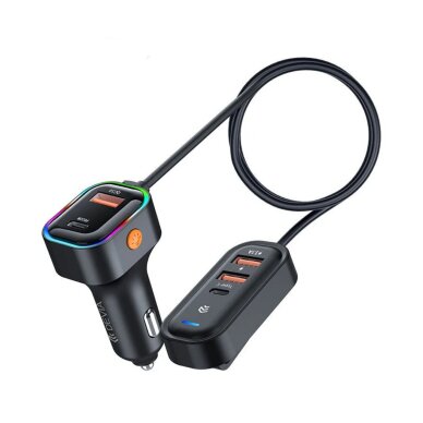 Automobilinis įkroviklis 45W 3xUSB + 2xType-C DEVIA Pro1 K5 Automobilinis įkroviklis 45W 3xUSB + 2xType-C DEVIA Pro1 K5