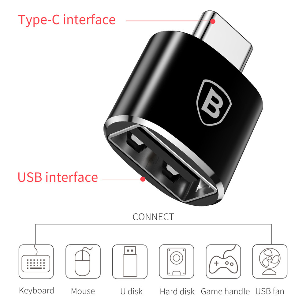 BASEUS TYPE-C juodas OTG adapteris CATOTG-01 6
