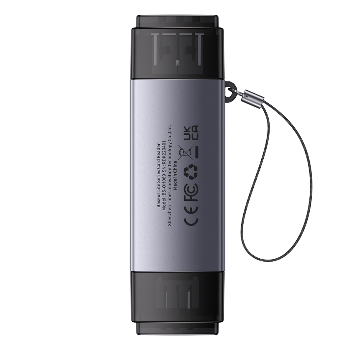 Baseus atminties kortelių skaitytuvas pilkas USB-A & Type-C to SD/TF WKQXO60013 6