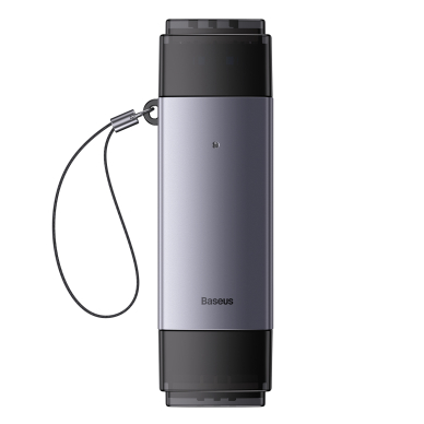 Baseus atminties kortelių skaitytuvas pilkas USB-A & Type-C to SD/TF WKQXO60013 Baseus atminties kortelių skaitytuvas pilkas USB-A & Type-C to SD/TF WKQXO60013