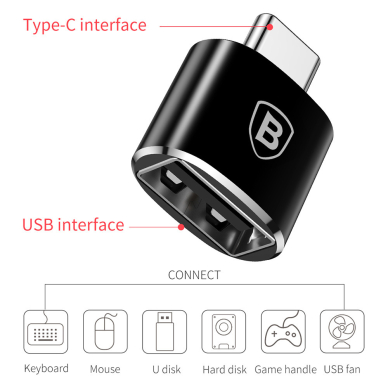 BASEUS TYPE-C juodas OTG adapteris CATOTG-01 6