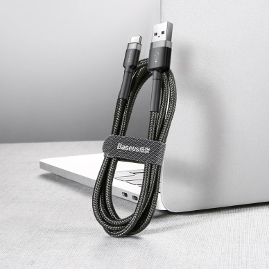 Baseus TYPE C usb black-grey sustiprintas laidas 3m CATKLF-UG1 1