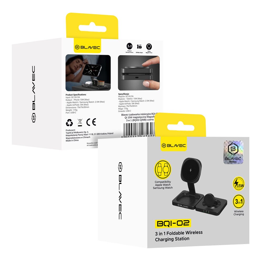 Belaidžio įkrovimo stotelė black BLAVEC 3 in 1 BQI-02 15W BQI02-QIMB 9 Belaidžio įkrovimo stotelė black BLAVEC 3 in 1 BQI-02 15W BQI02-QIMB 9