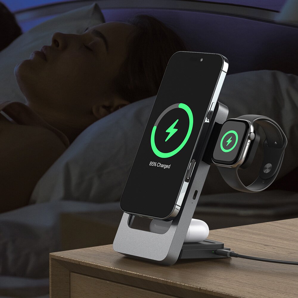 Belaidžio įkrovimo stotelė silver BLAVEC Unicharge 3 in 1 BQI-05 15W (iPhone/Watch/AirPods) BQI05-QIMS 7