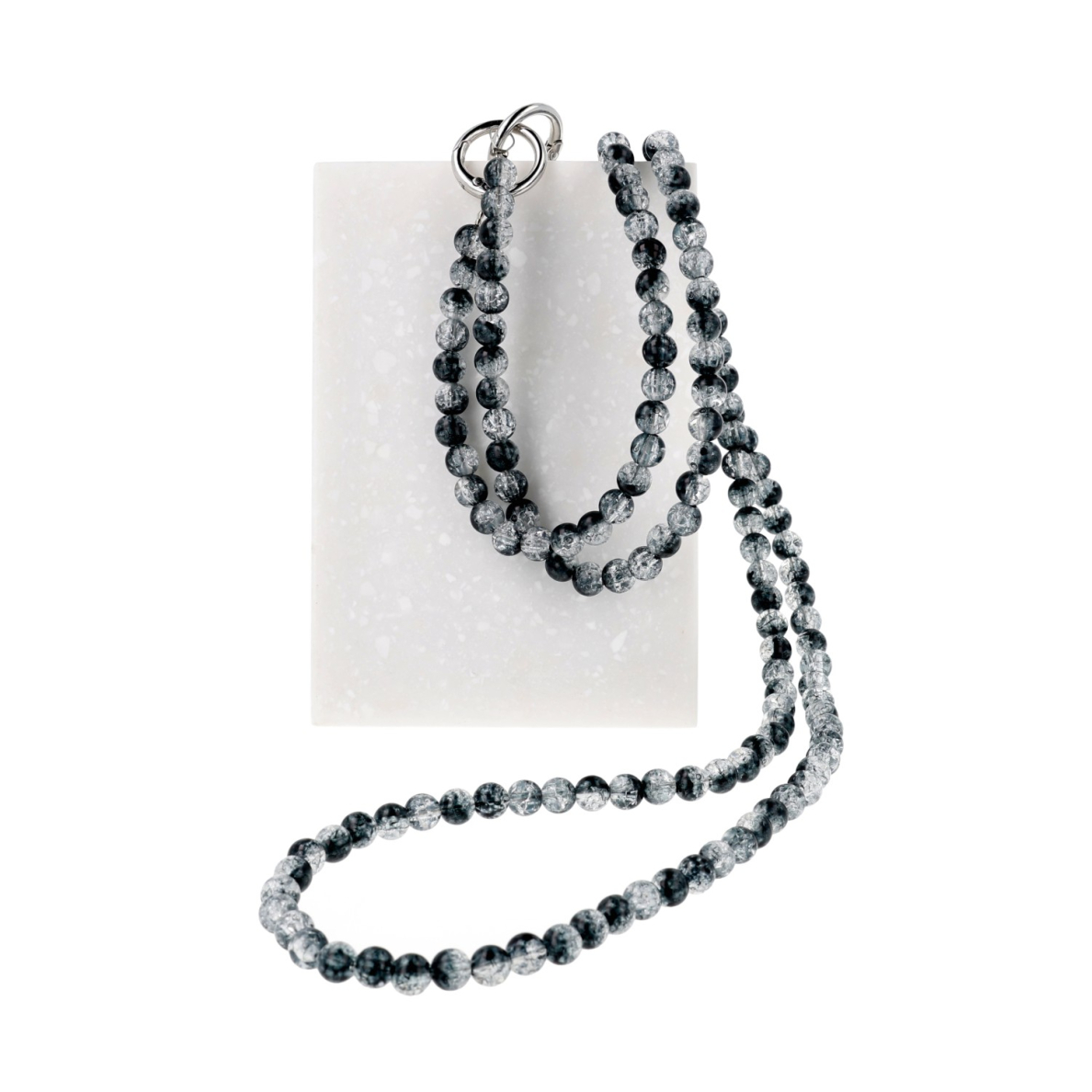 Beaded Chain Phone Wristlet Strap Long Black 1