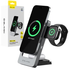 Belaidžio įkrovimo stotelė silver BLAVEC Unicharge 3 in 1 BQI-05 15W (iPhone/Watch/AirPods) BQI05-QIMS