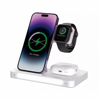 Belaidė įkrovimo stotelė 3 in 1 iPhone and Watch DEVIA