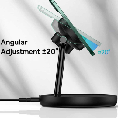 Belaidė įkrovimo stotelė 3 in 1 (iPhone/Watch/AirPods) juodas WXTE000101 BASEUS 2