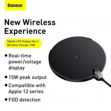 Belaidė įkrovimo stotelė Baseus Digital Display Gen2 15W CCED000001 black 6
