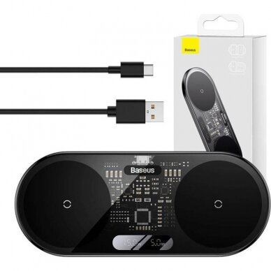 Belaidė įkrovimo stotelė Baseus Digital LED Display 20W WXSX010101 black 5