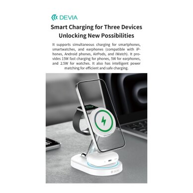 Belaidžio įkrovimo stotelė Devia Extreme 3 in 1 (iPhone/Watch/AirPods) 5 Belaidžio įkrovimo stotelė Devia Extreme 3 in 1 (iPhone/Watch/AirPods) 5