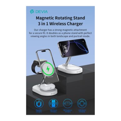 Belaidžio įkrovimo stotelė Devia Extreme 3 in 1 (iPhone/Watch/AirPods) 4 Belaidžio įkrovimo stotelė Devia Extreme 3 in 1 (iPhone/Watch/AirPods) 4