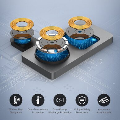 Belaidžio įkrovimo stotelė silver BLAVEC Unicharge 3 in 1 BQI-05 15W (iPhone/Watch/AirPods) BQI05-QIMS 5