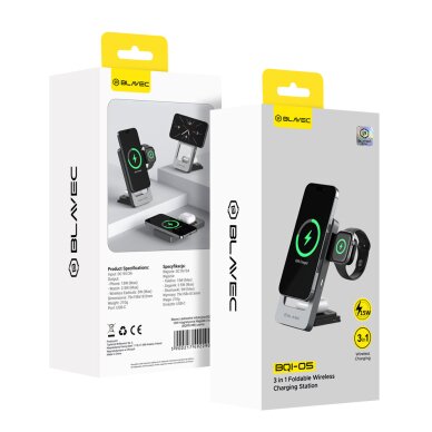 Belaidžio įkrovimo stotelė silver BLAVEC Unicharge 3 in 1 BQI-05 15W (iPhone/Watch/AirPods) BQI05-QIMS 8 Belaidžio įkrovimo stotelė silver BLAVEC Unicharge 3 in 1 BQI-05 15W (iPhone/Watch/AirPods) BQI05-QIMS 8