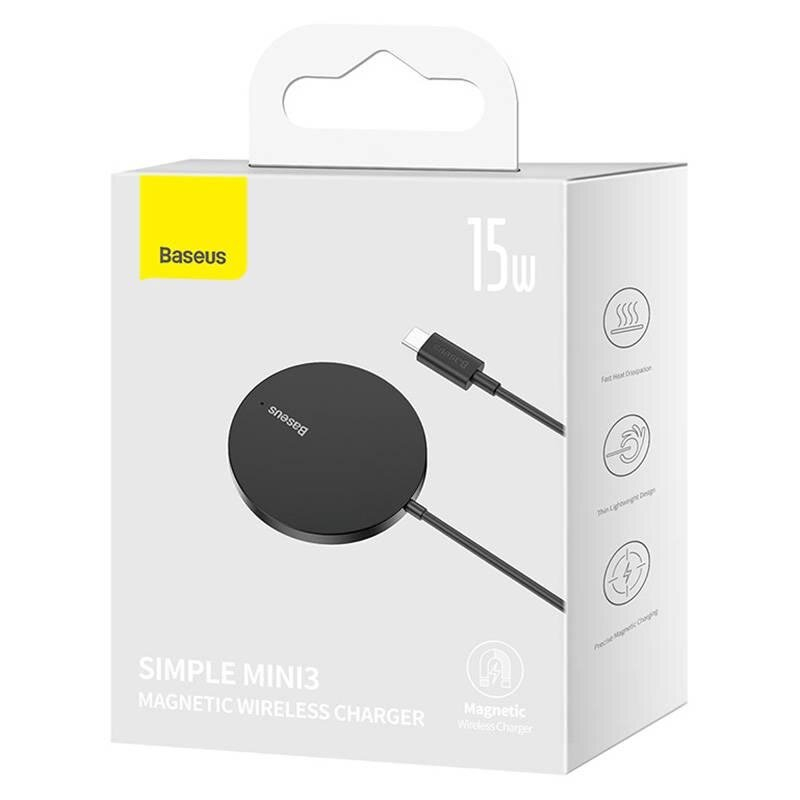 Belaidė įkrovimo stotelė Baseus Simple Mini3 15W CCJJ040001 black 7 Belaidė įkrovimo stotelė Baseus Simple Mini3 15W CCJJ040001 black 7