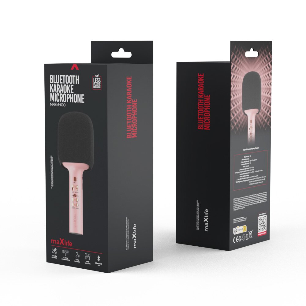 Bluetooth garsiakalbis-mikrofonas pink MAXLIFE MXBM-600 11