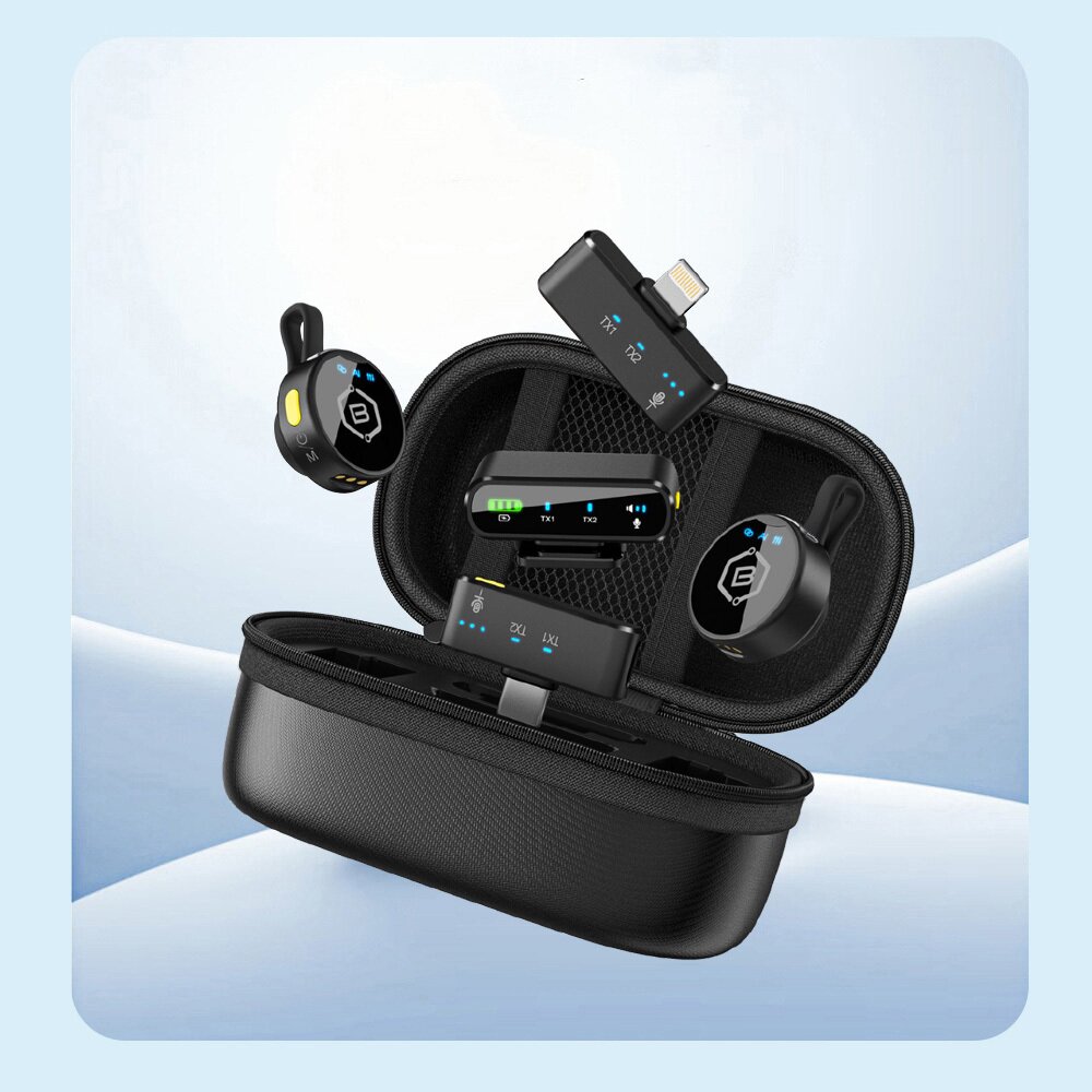 Bluetooth prisegami mikrofonai black BLAVEC MK-02 ClipGo Combo USB-C + Lightning LMMK02-B 1