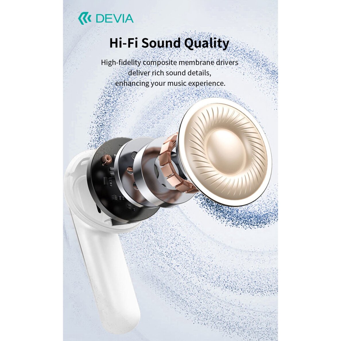 Bluetooth ausinės black Devia ANC TWS Ultra1 EM031 3