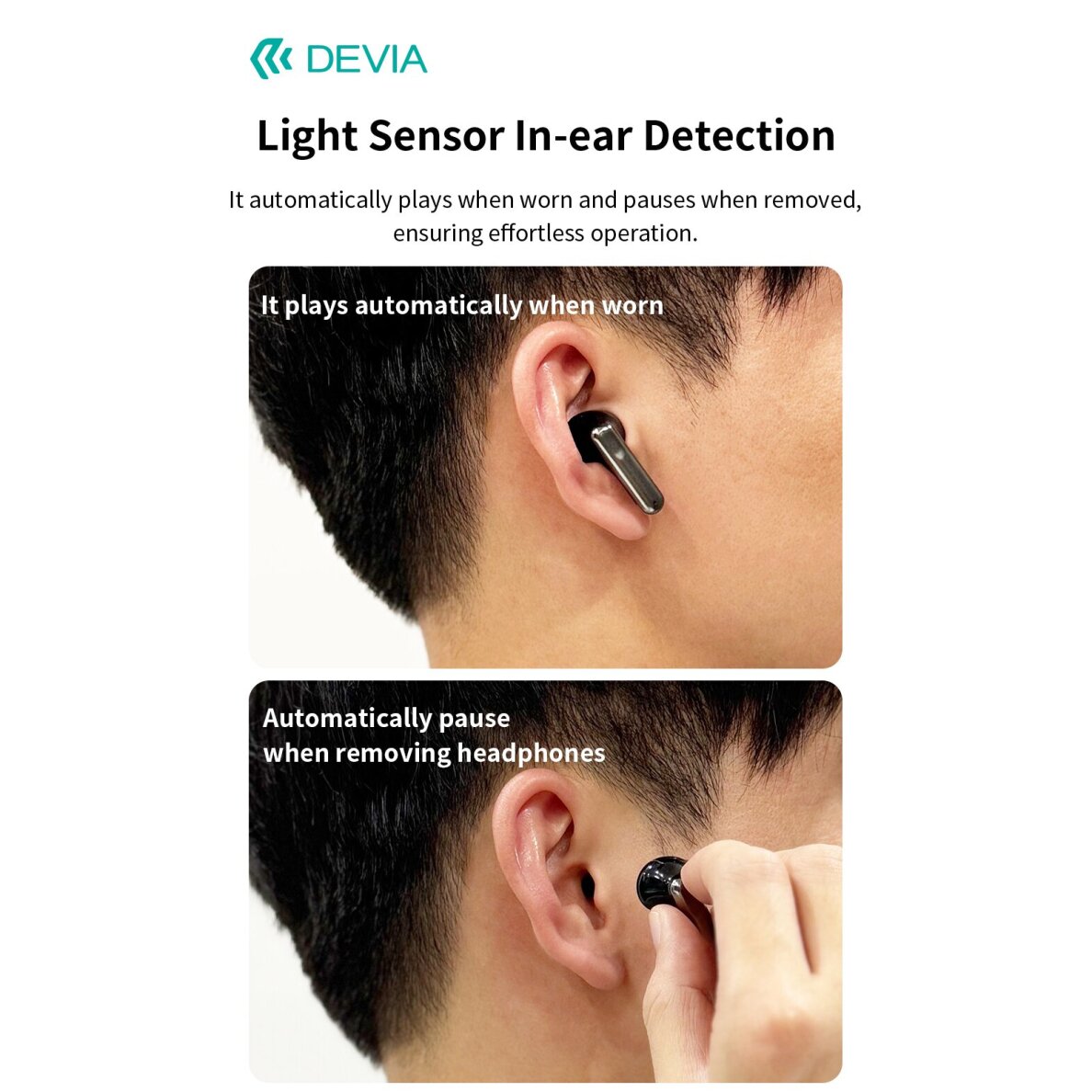 Bluetooth ausinės black Devia ANC TWS Ultra1 EM031 8 Bluetooth ausinės black Devia ANC TWS Ultra1 EM031 8